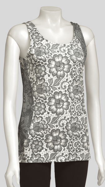 TT-T23310-CH Organic Cotton Sinker Printed Tank Top