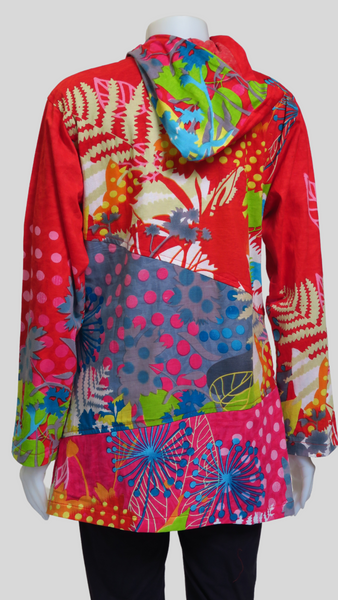 HI-J23021-PK Print Sinker Panel Hoody  Jacket