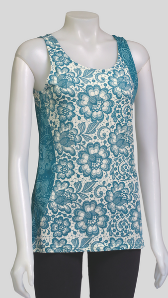 TT-T23310-PE Organic Cotton Sinker Printed Tank Top