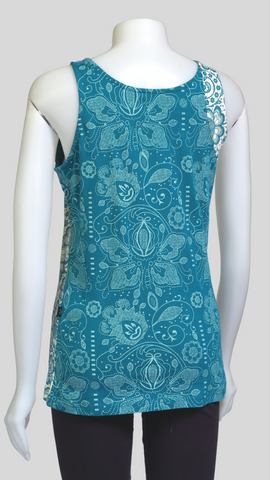 TT-T23310-PE Organic Cotton Sinker Printed Tank Top