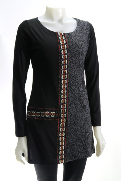 Sinker Emb. Panel Tunic