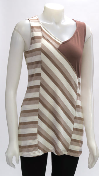 Organic Jacquard Striped Panelled Top 