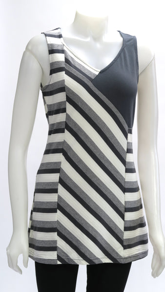 Organic Jacquard Striped Panelled Top 