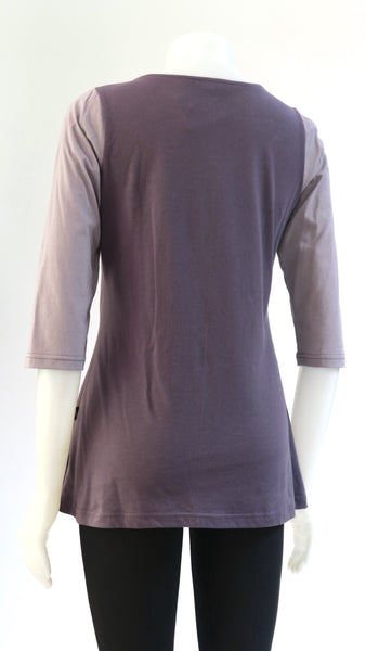 TT-T22313-BL Organic Cotton Half Circle 3/4 Sleeve Top