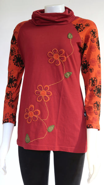 Flower Applique Organic Cotton Top