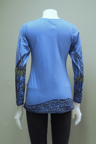 TT-T9901-BL - Org. Cotton MLT Print L/Sleeve