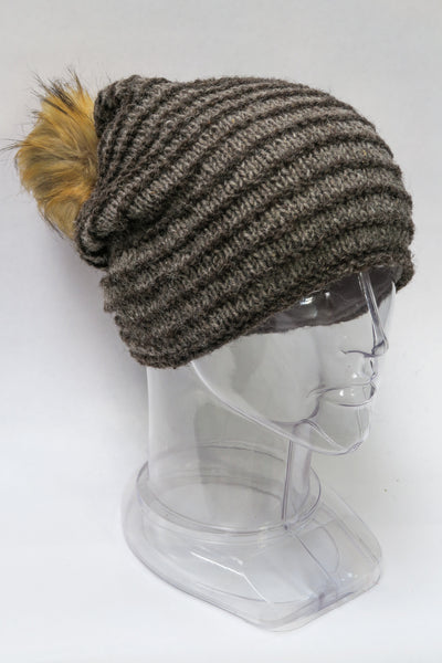 Single Ply Natural Striped Hat